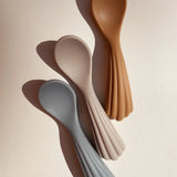 3-Pack Mess Free Silicone Baby Spoons, BPA-Free, Easy-to-Hold, Baby Feeding Spoons  Konges Sløjd   