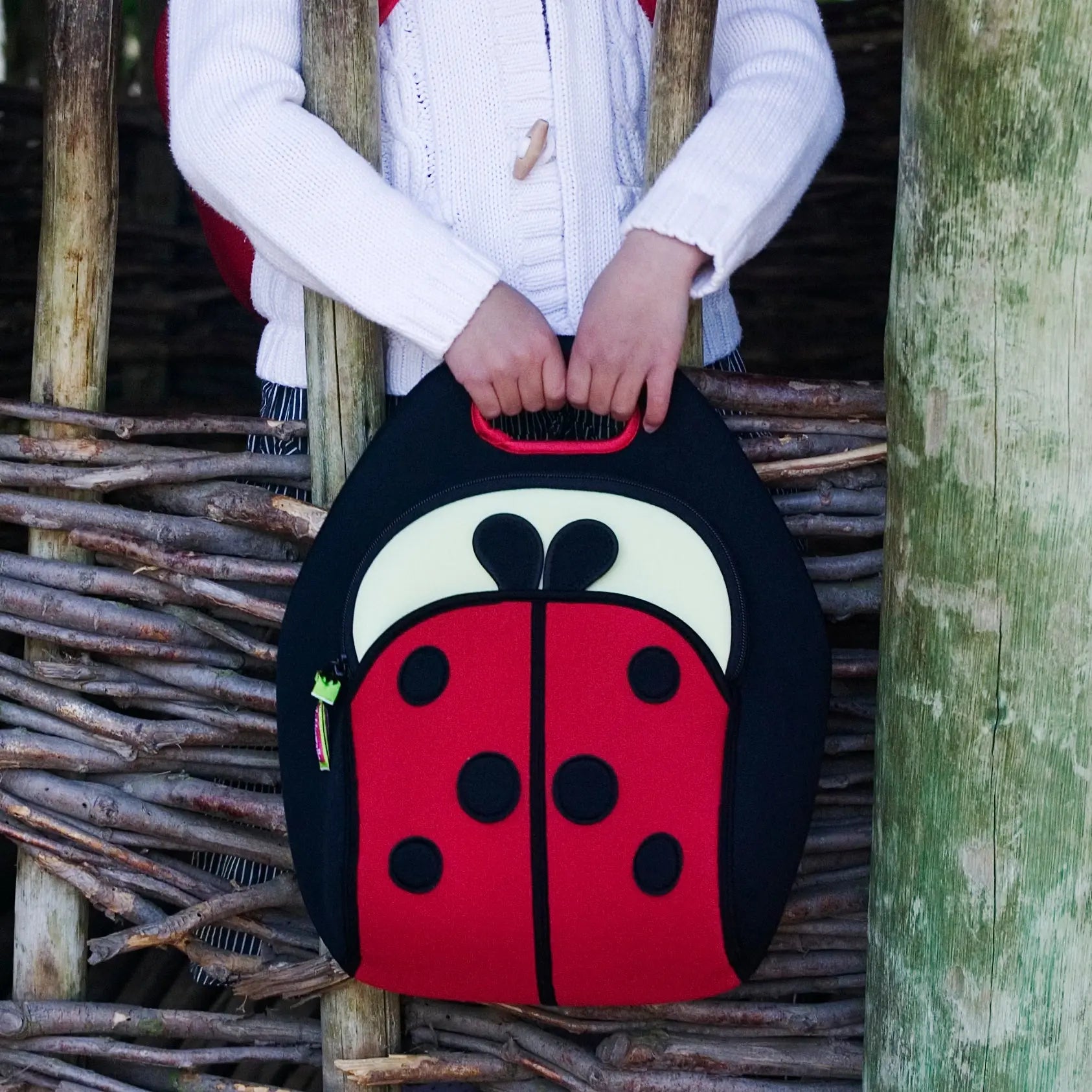 Ladybug Lunch Bag - Red and Black, Insulated Neoprene Lunch Tote Lunch Bag Dabbawalla   