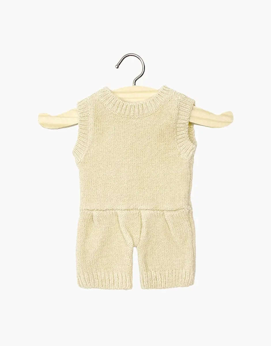 Orlando Knit Doll Romper in Cream  Minikane   