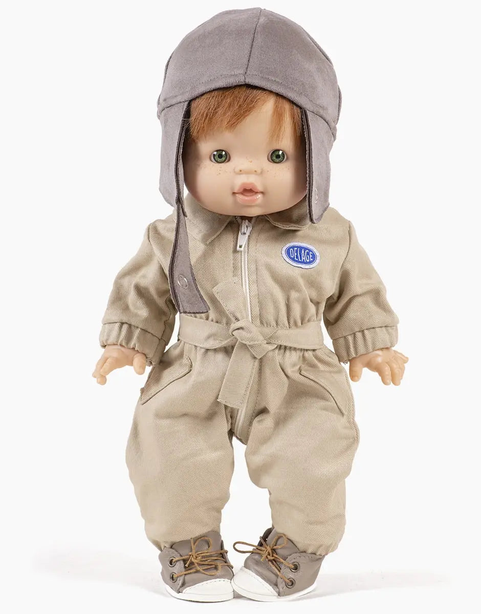 Minikane X Delage Doll Outfit - Laurent Jumpsuit in Beige Gabardine  Minikane   