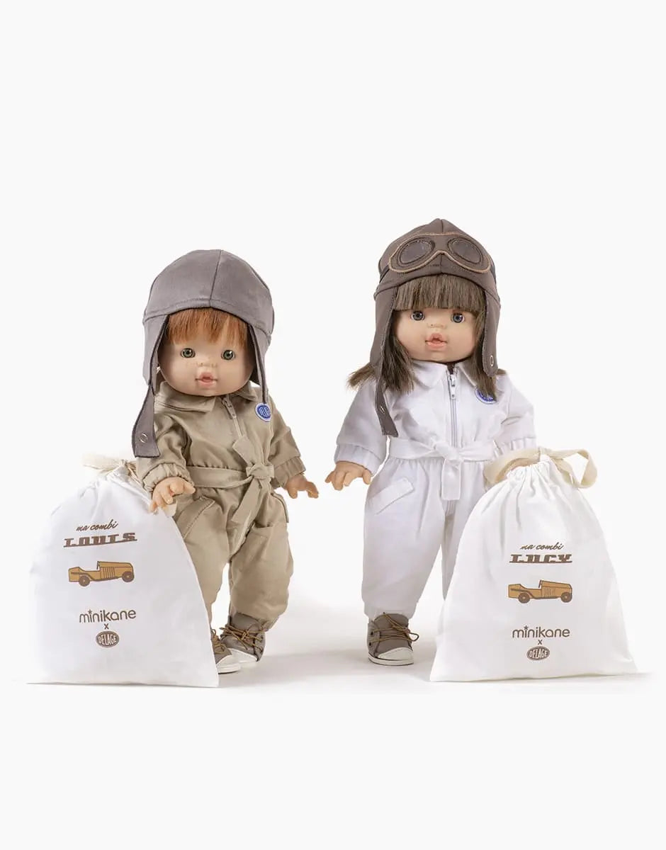Minikane X Delage Doll Outfit - Laurent Jumpsuit in Beige Gabardine  Minikane   