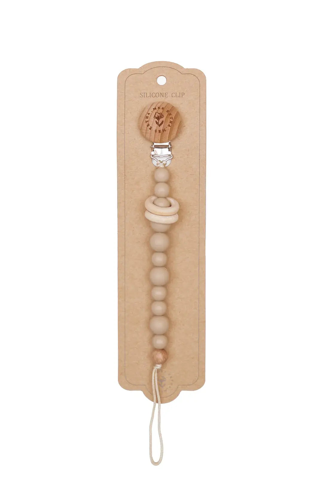 Eva Silicone Pacifier Clip - Cloud Gray  Mrs.Ertha   