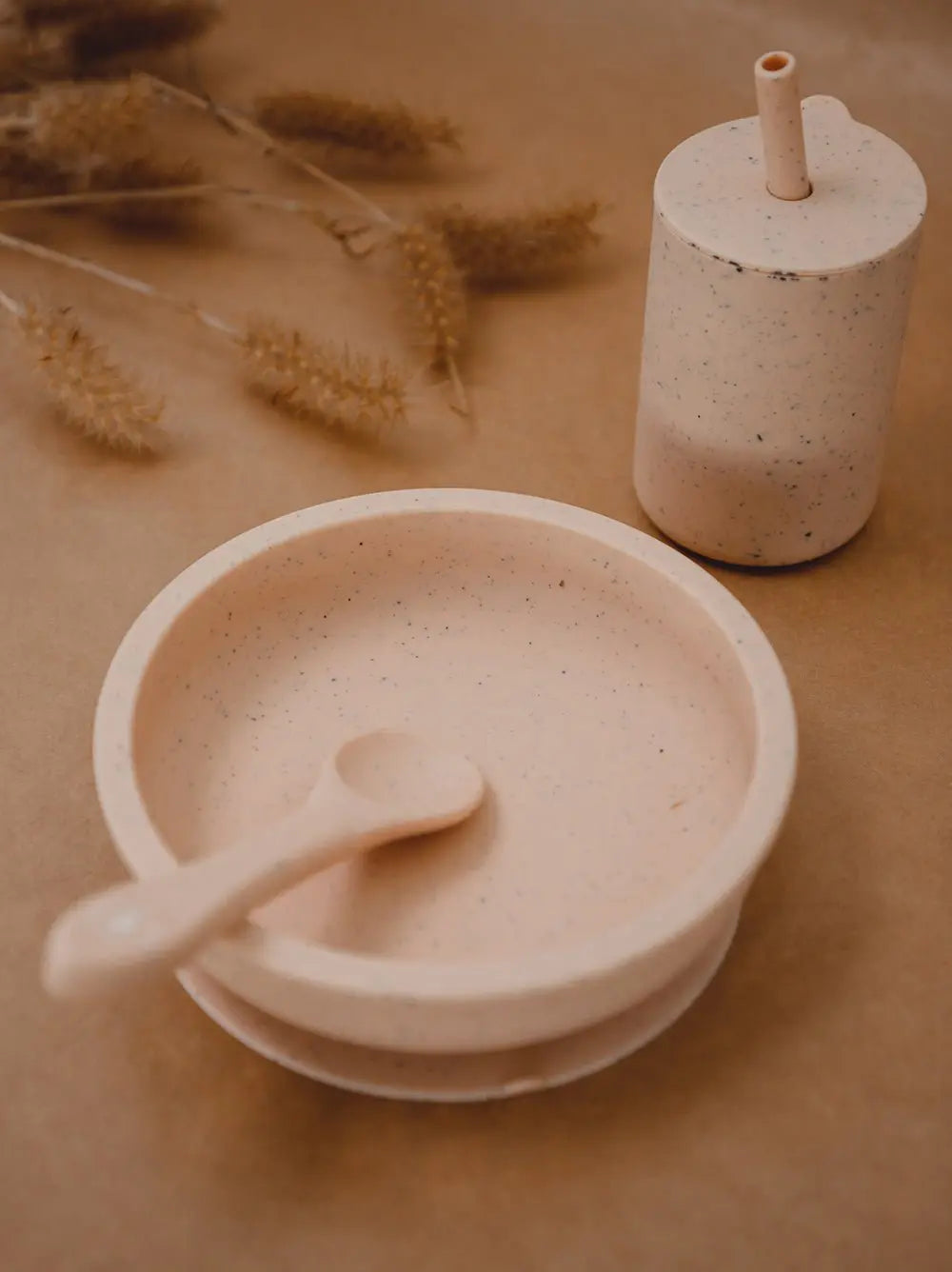 Baby Silicone Bowl - Blush SpeckleBaby Silicone Bowl - Blush Speckle, Water Repellent and Quick-Dry  Mrs.Ertha   