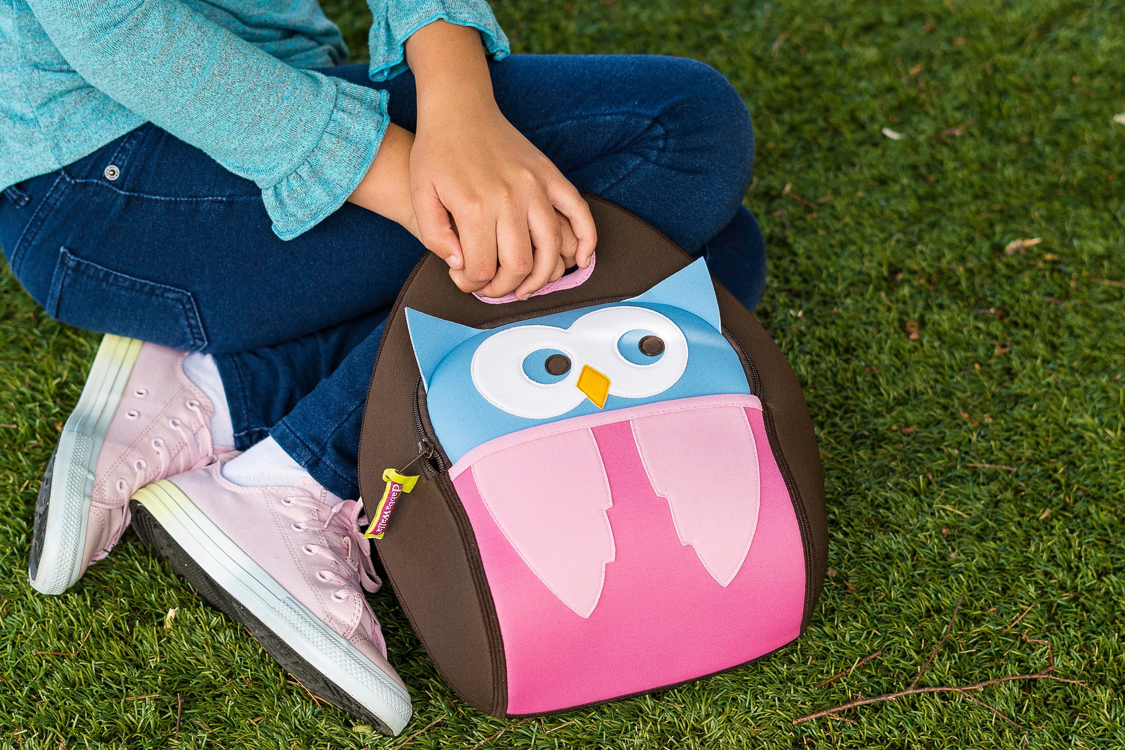 Hoot Owl Lunch Bag - Brown and Pink,Safety Harness, Kids Backpack Lunch Bag Dabbawalla   