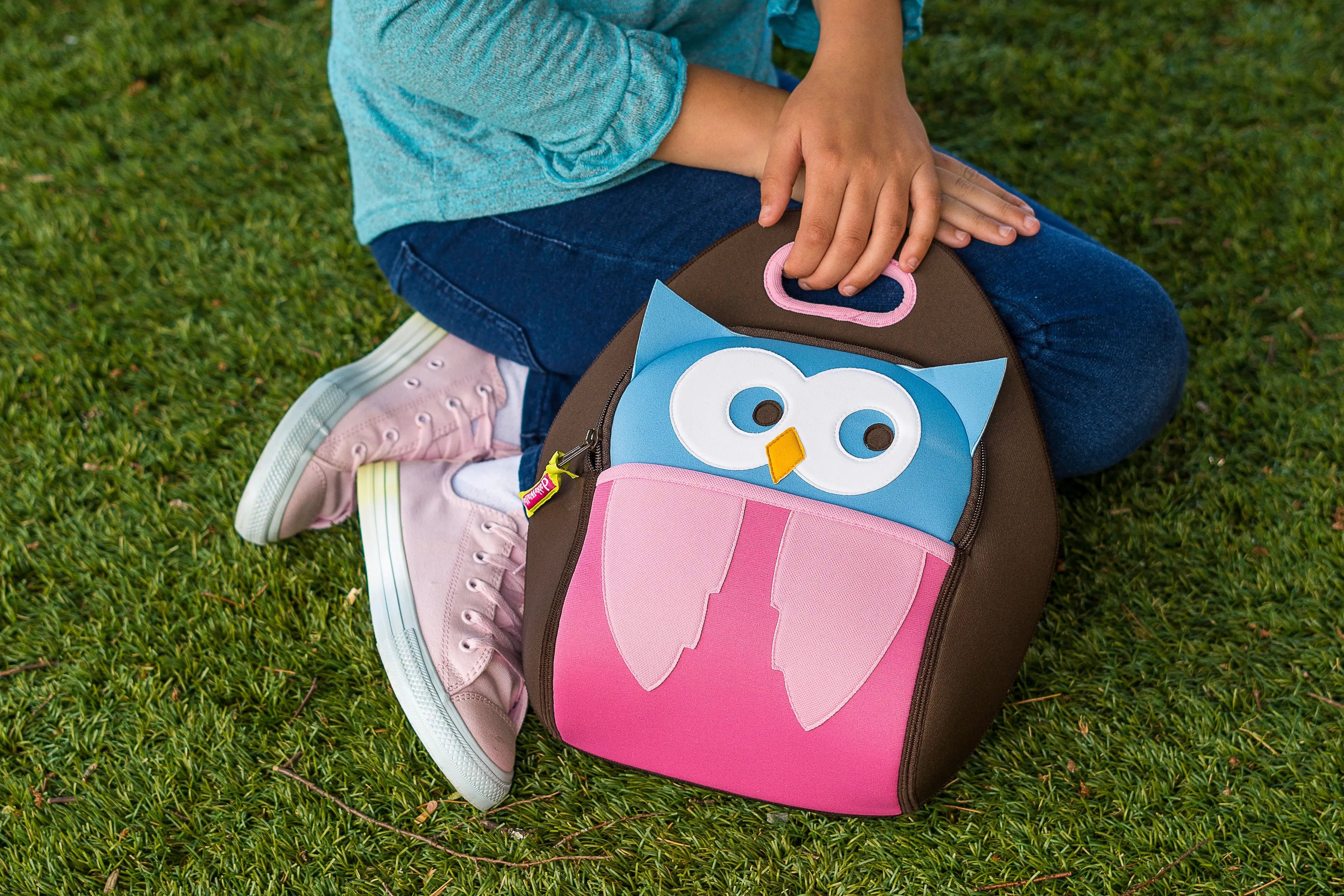 Hoot Owl Lunch Bag - Brown and Pink,Safety Harness, Kids Backpack Lunch Bag Dabbawalla   