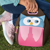 Hoot Owl Lunch Bag - Brown and Pink,Safety Harness, Kids Backpack Lunch Bag Dabbawalla   