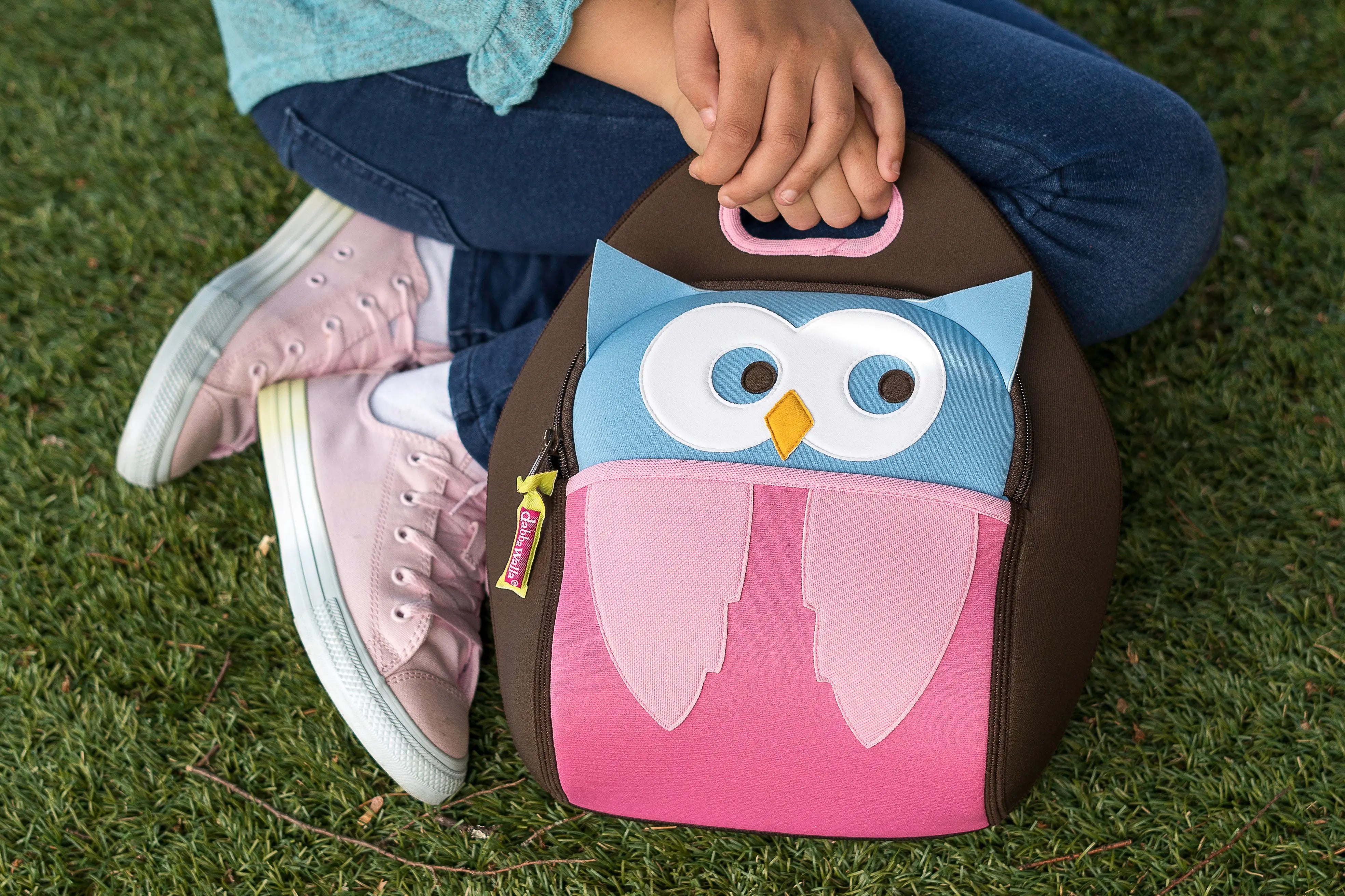 Hoot Owl Lunch Bag - Brown and Pink,Safety Harness, Kids Backpack Lunch Bag Dabbawalla   