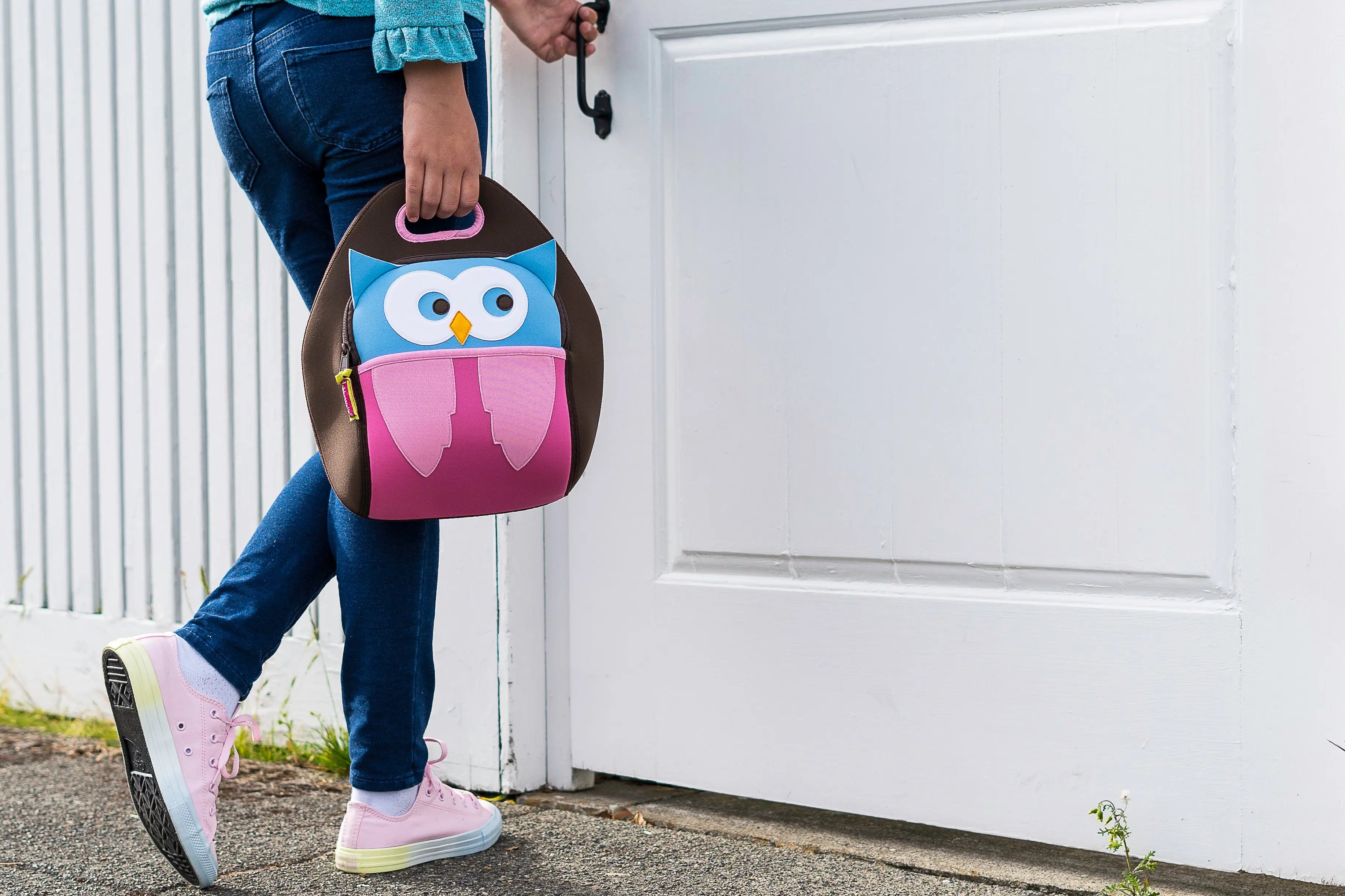 Hoot Owl Lunch Bag - Brown and Pink,Safety Harness, Kids Backpack Lunch Bag Dabbawalla   