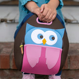 Hoot Owl Lunch Bag - Brown and Pink,Safety Harness, Kids Backpack Lunch Bag Dabbawalla   