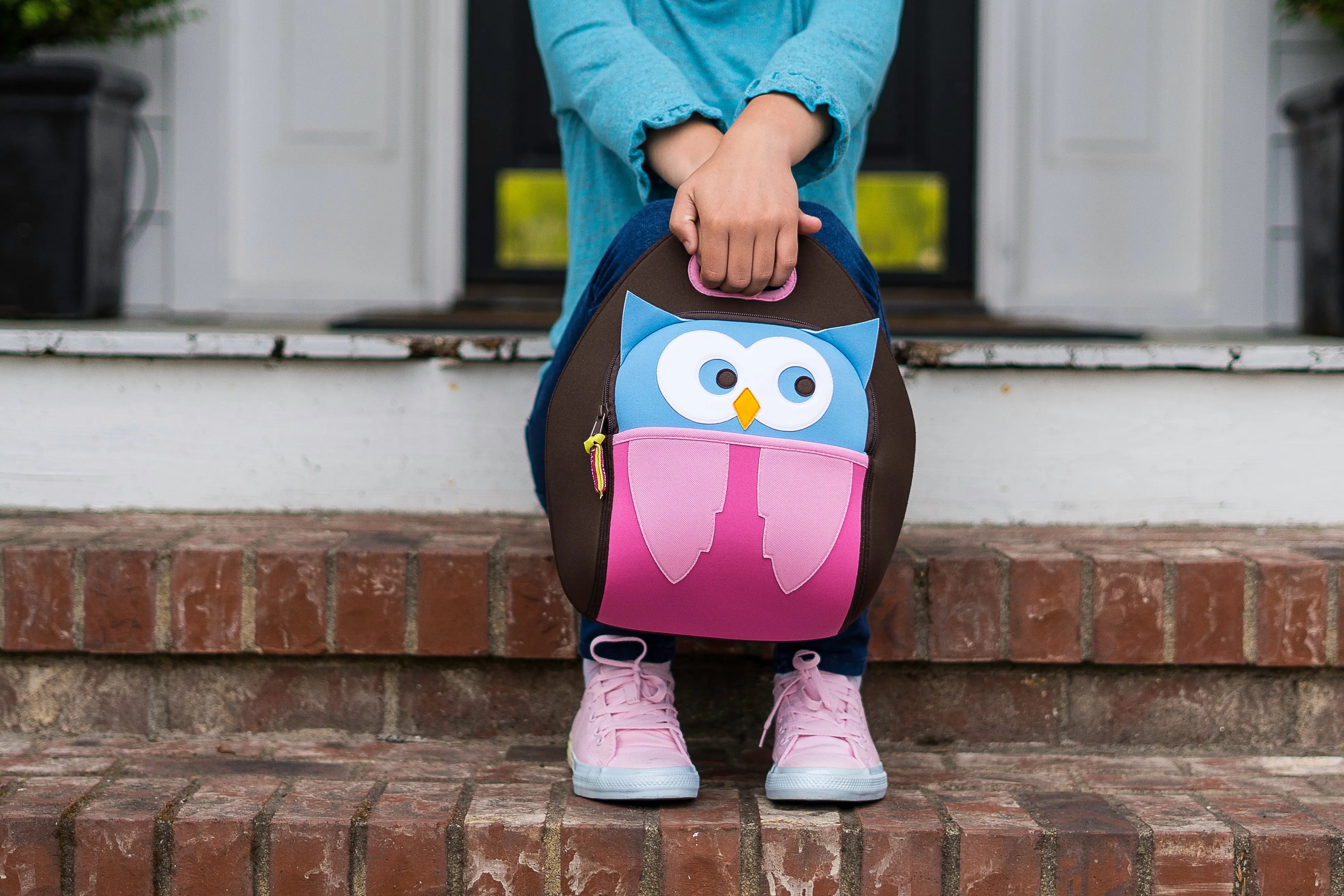 Hoot Owl Lunch Bag - Brown and Pink,Safety Harness, Kids Backpack Lunch Bag Dabbawalla   