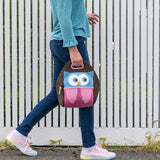 Hoot Owl Lunch Bag - Brown and Pink,Safety Harness, Kids Backpack Lunch Bag Dabbawalla   