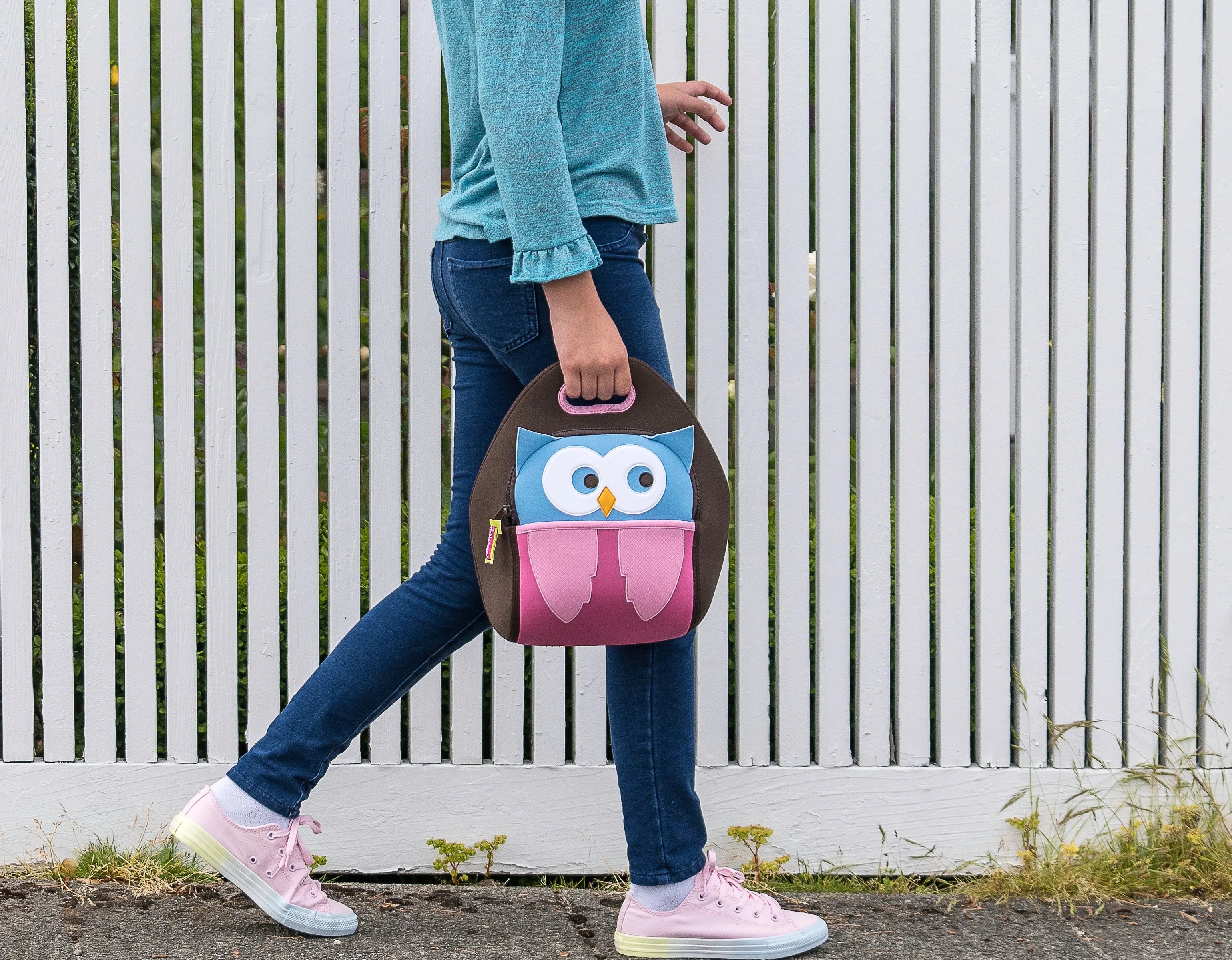 Hoot Owl Lunch Bag - Brown and Pink,Safety Harness, Kids Backpack Lunch Bag Dabbawalla   
