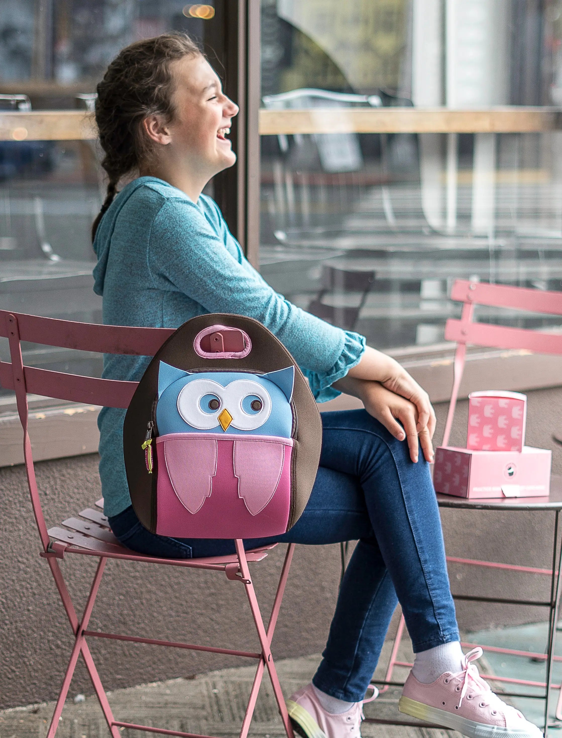 Hoot Owl Lunch Bag - Brown and Pink,Safety Harness, Kids Backpack Lunch Bag Dabbawalla   