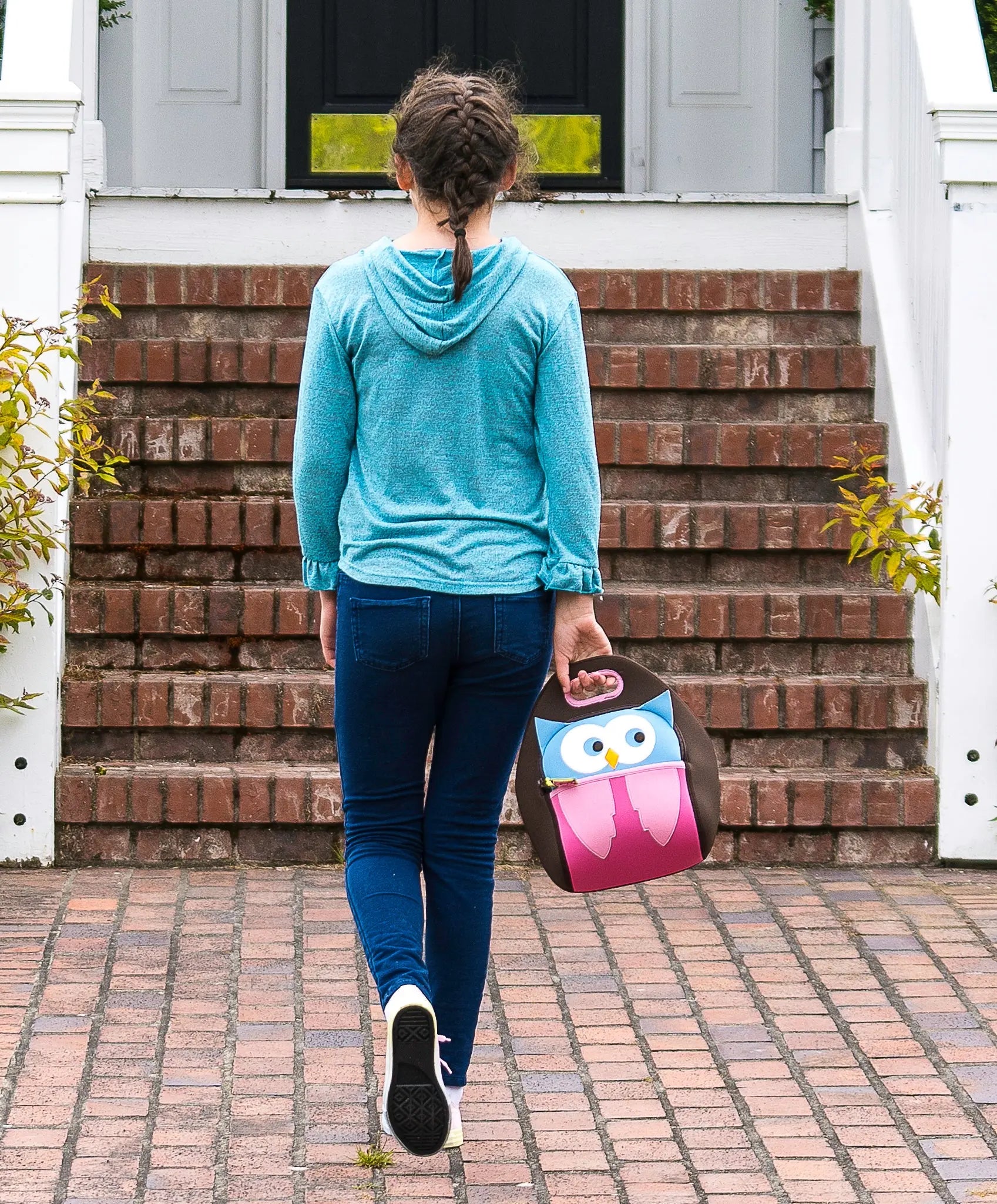 Hoot Owl Lunch Bag - Brown and Pink,Safety Harness, Kids Backpack Lunch Bag Dabbawalla   