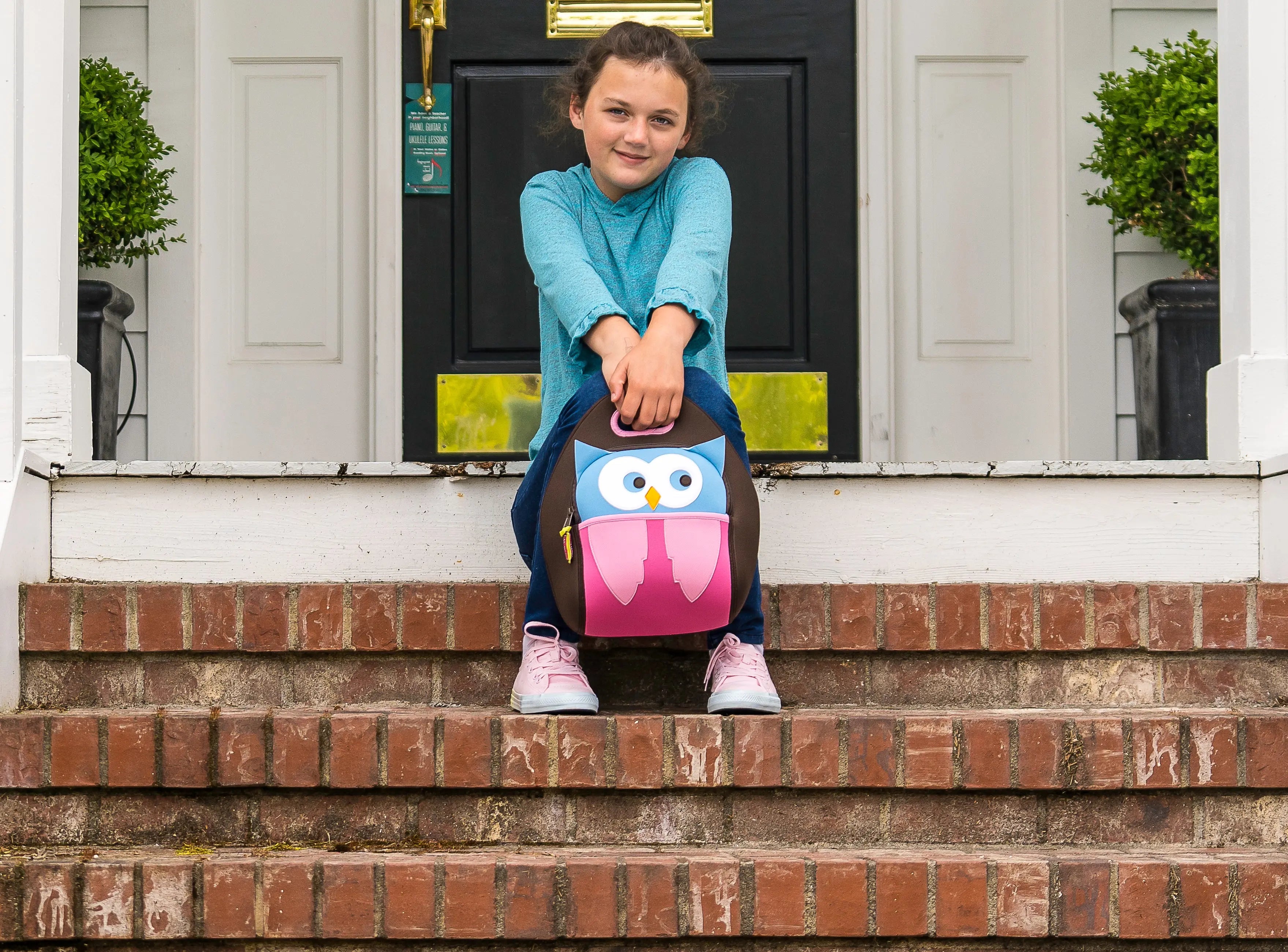 Hoot Owl Lunch Bag - Brown and Pink,Safety Harness, Kids Backpack Lunch Bag Dabbawalla   
