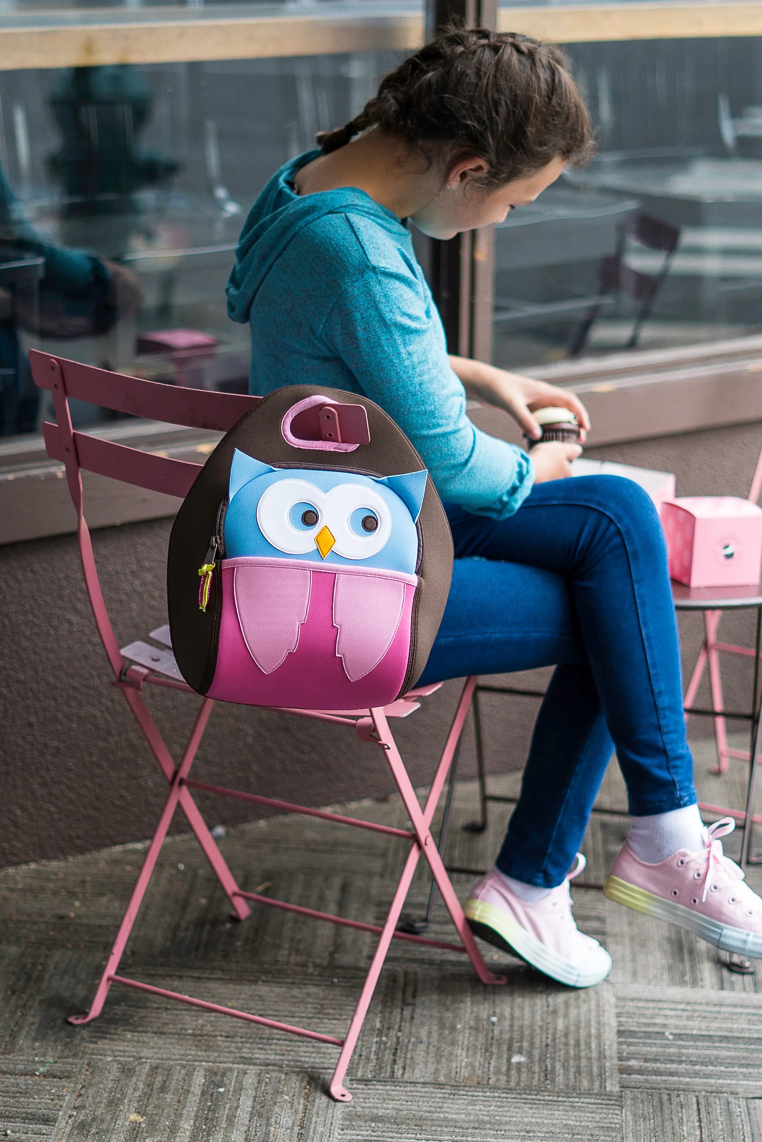 Hoot Owl Lunch Bag - Brown and Pink,Safety Harness, Kids Backpack Lunch Bag Dabbawalla   