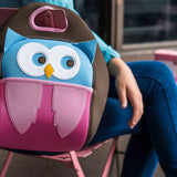 Hoot Owl Lunch Bag - Brown and Pink,Safety Harness, Kids Backpack Lunch Bag Dabbawalla   