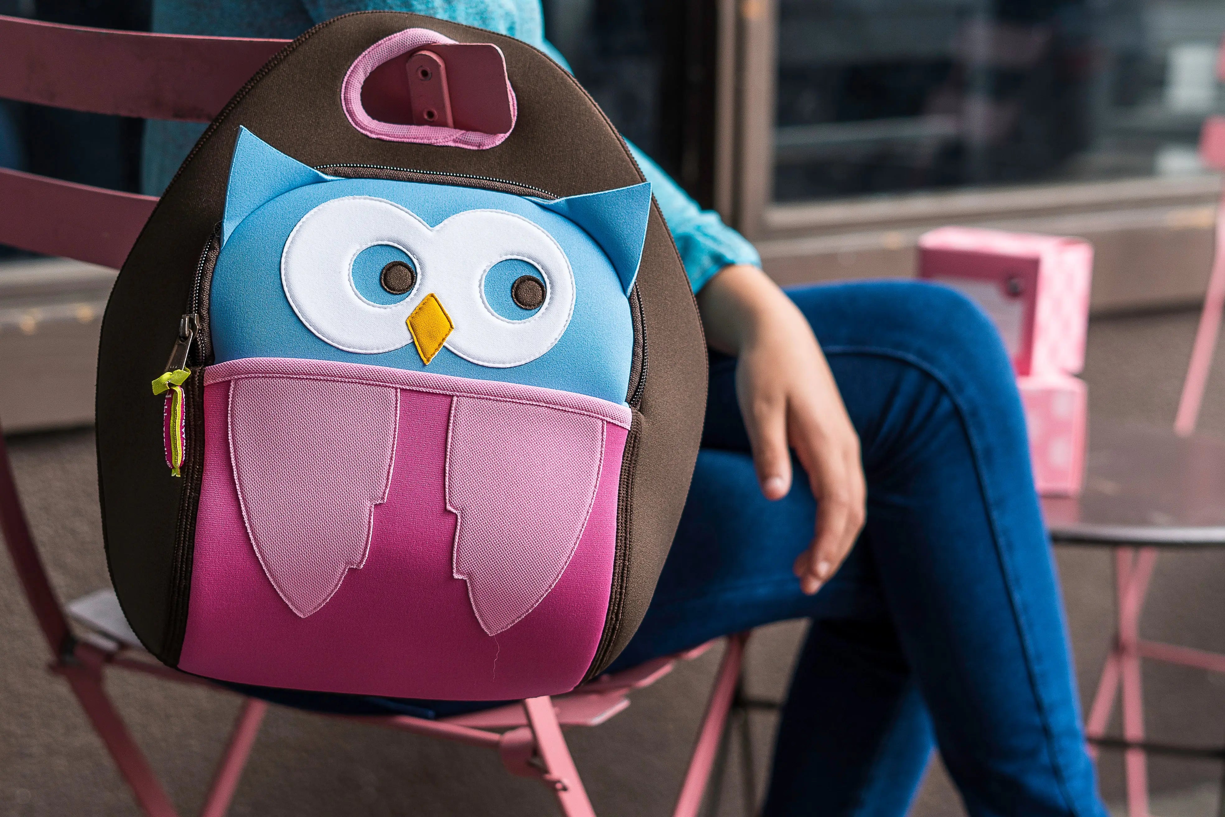 Hoot Owl Lunch Bag - Brown and Pink,Safety Harness, Kids Backpack Lunch Bag Dabbawalla   