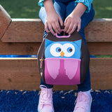 Hoot Owl Lunch Bag - Brown and Pink,Safety Harness, Kids Backpack Lunch Bag Dabbawalla   