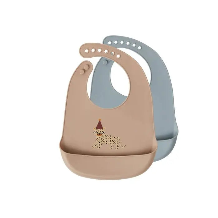 Silicone Baby Bibs - Set of 2 - Leopard Bib OYOY   