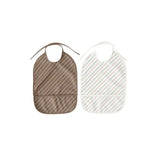 Waterproof Striped Bib - Pack of 2 - Mellow & Choko Bib Striped OYOY   