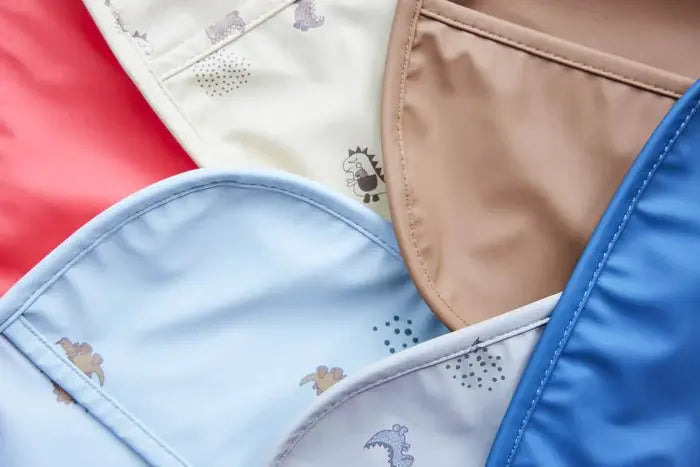 Dino Waterproof Bib 2 Pack Set - Clay and Blue  OYOY   
