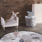 Hopsi Bunny Doll - Light Grey / Rose, Knitted Cotton Body, Handmade Bunny Plush, Kids Toy  OYOY   