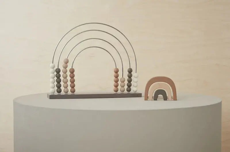 Handmade Rainbow Rattle - Nature, Wooden Baby Toy, Eco-Friendly, Organic  OYOY   