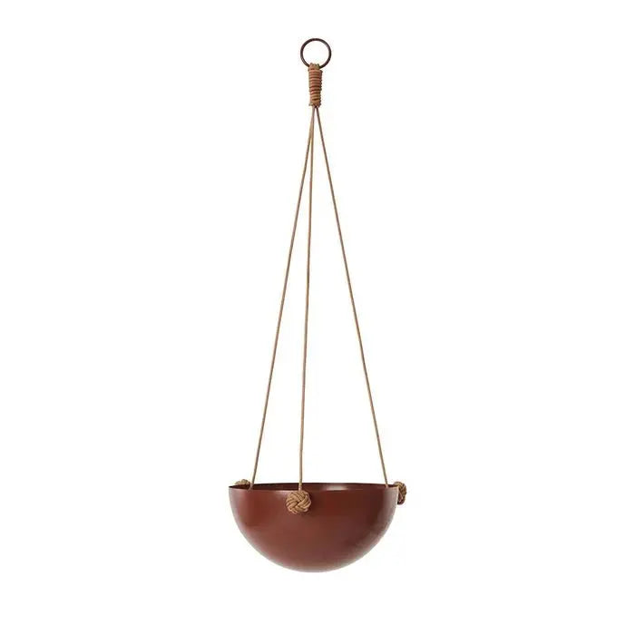 Pif Paf Puf Hanging Storage - 1 Bowl, Small - Nutmeg, Powder Coated Metal, Leather Strings, Organizer Hanging Storage OYOY   