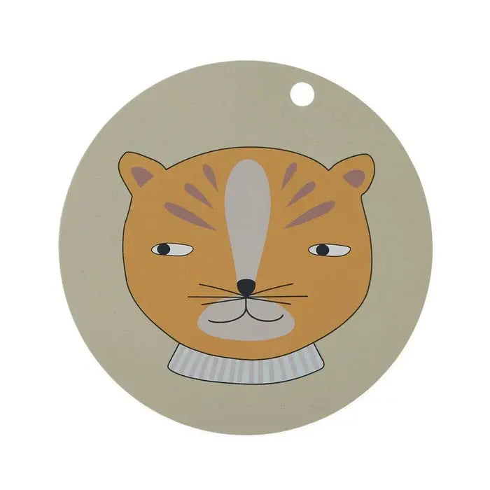 Clay Leopard Placemat, Adorable Table Setting, Child-Friendly Dining, Playful Animal Illustration Placemat Leopard OYOY   