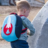 Rocket Backpack,Blue and Red, Size 3-6Y,Safety Harness, Kids Backpack Preschool Backpack Dabbawalla   