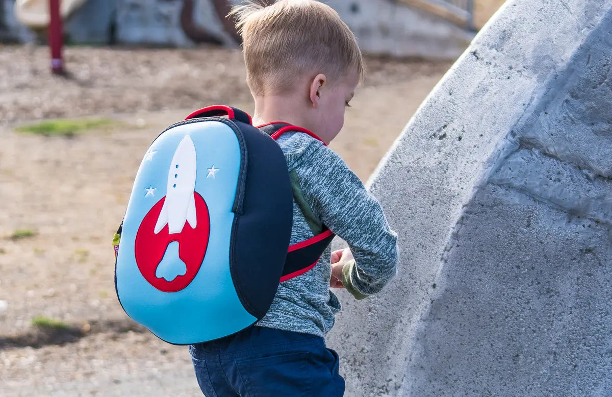 Rocket Backpack,Blue and Red, Size 3-6Y,Safety Harness, Kids Backpack Preschool Backpack Dabbawalla   