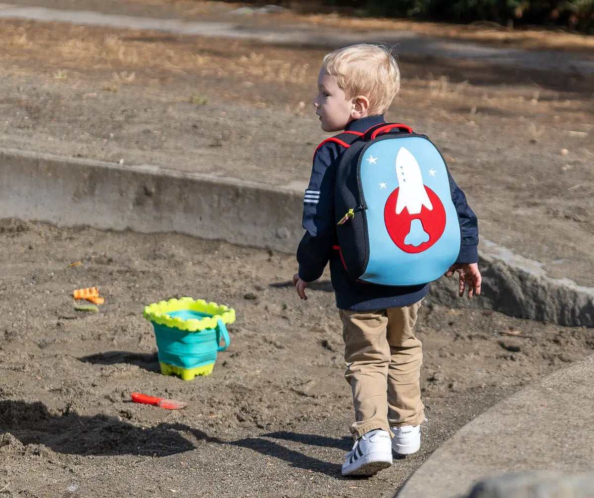 Rocket Backpack,Blue and Red, Size 3-6Y,Safety Harness, Kids Backpack Preschool Backpack Dabbawalla   