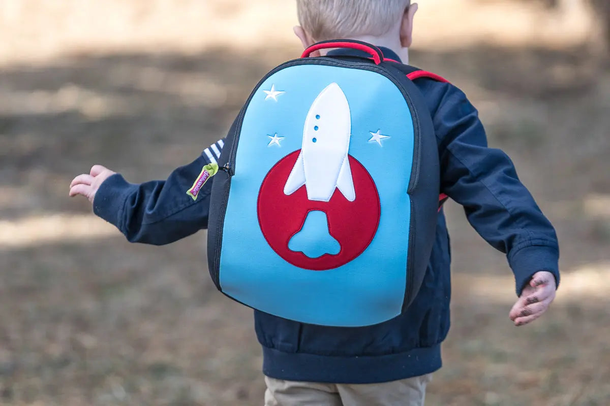 Rocket Backpack,Blue and Red, Size 3-6Y,Safety Harness, Kids Backpack Preschool Backpack Dabbawalla   