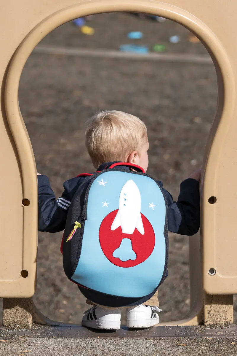 Rocket Backpack,Blue and Red, Size 3-6Y,Safety Harness, Kids Backpack Preschool Backpack Dabbawalla   