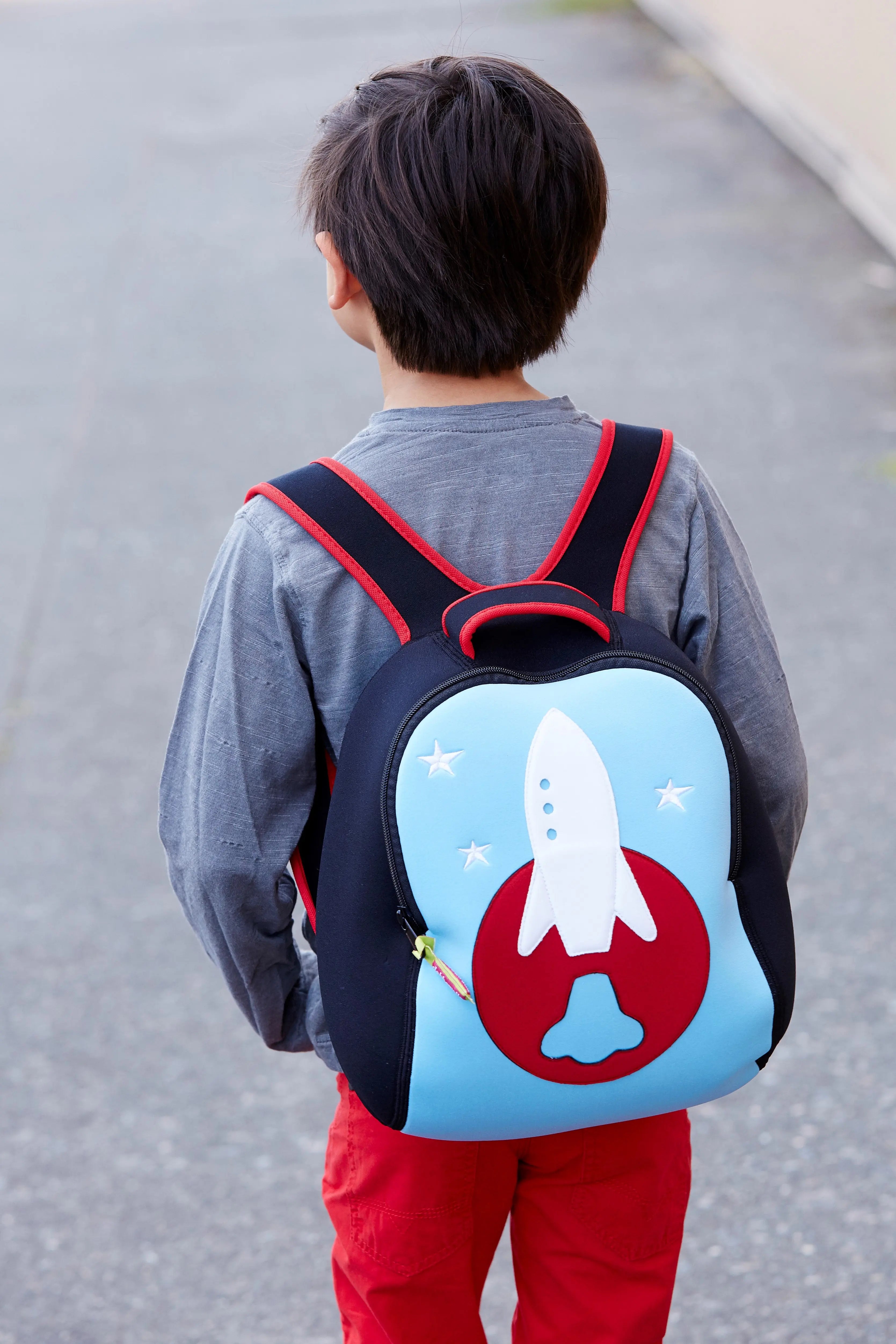 Rocket Backpack,Blue and Red, Size 3-6Y,Safety Harness, Kids Backpack Preschool Backpack Dabbawalla   