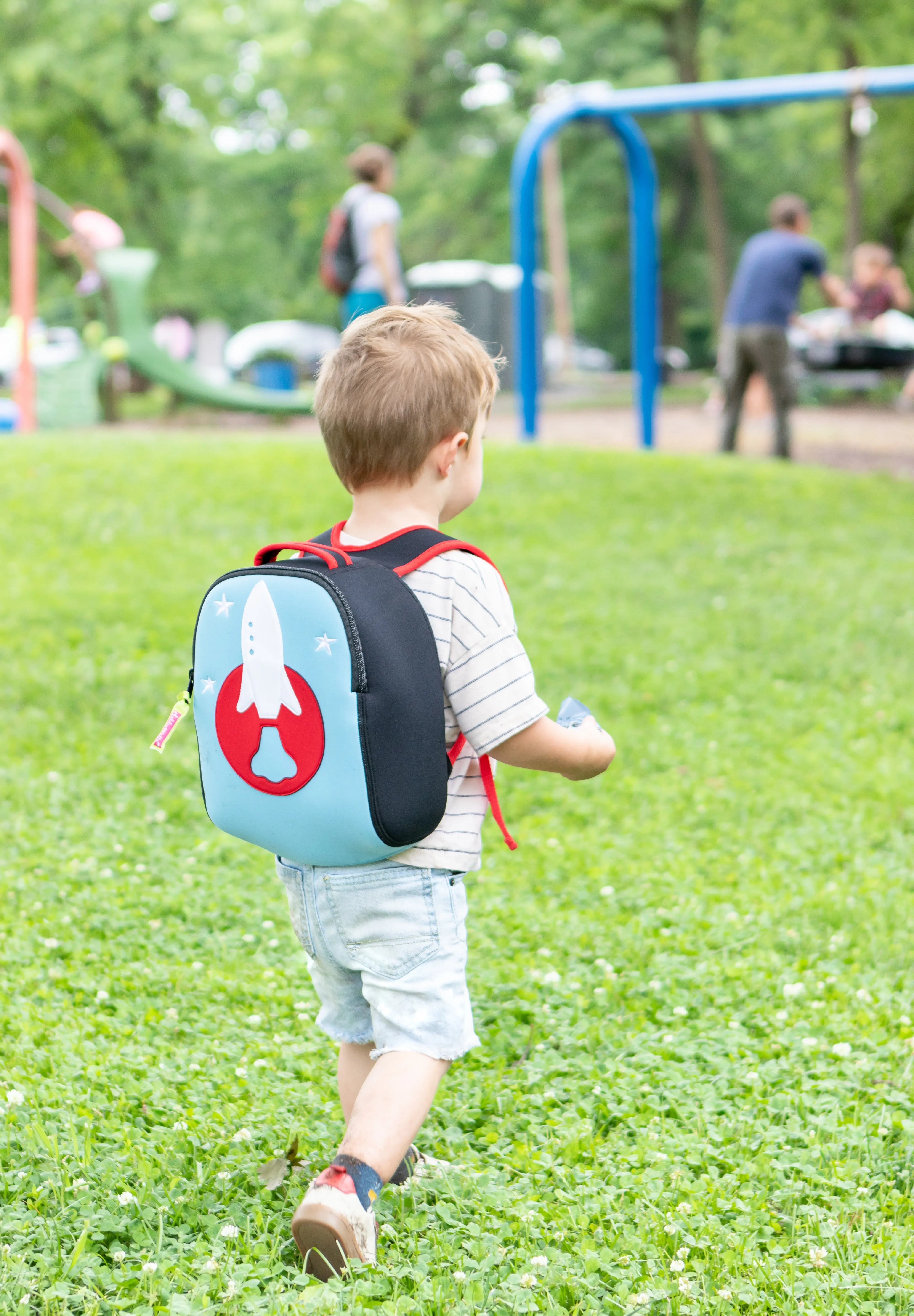 Space Rocket Harness Toddler Backpack - Blue and Red, Safety Harness Toddler Harness BP Dabbawalla   