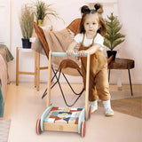 Wooden Block Walker for Toddlers, Toy with Brake System, Sustainable Wood, Gift Box Included  Speedy Monkey   