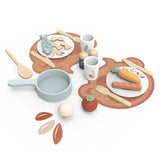 Encourages Pretend Play - Wooden Dining Set Toy - Role Play Kitchen  Speedy Monkey   