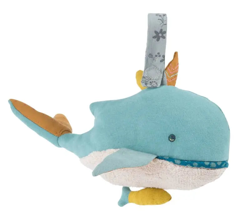 Josephine the Whale, Colorful and practical to hang on the crib with a pretty fastener  Speedy Monkey   