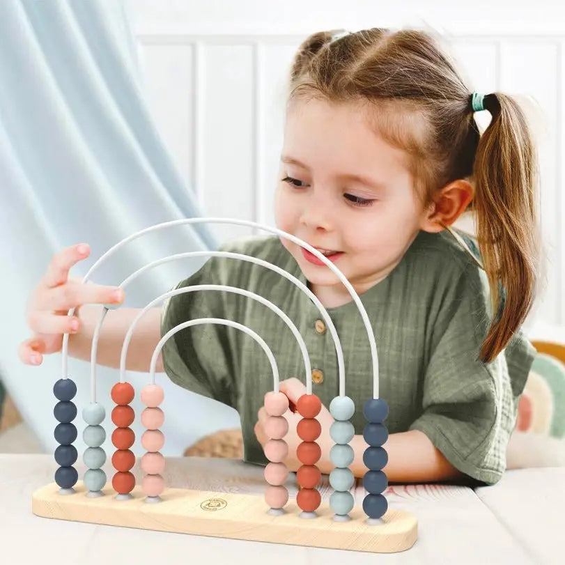 Rainbow Abacus Wooden Roller Toy, Hand-Eye Coordination Development, Creative Learning Toy  Speedy Monkey   