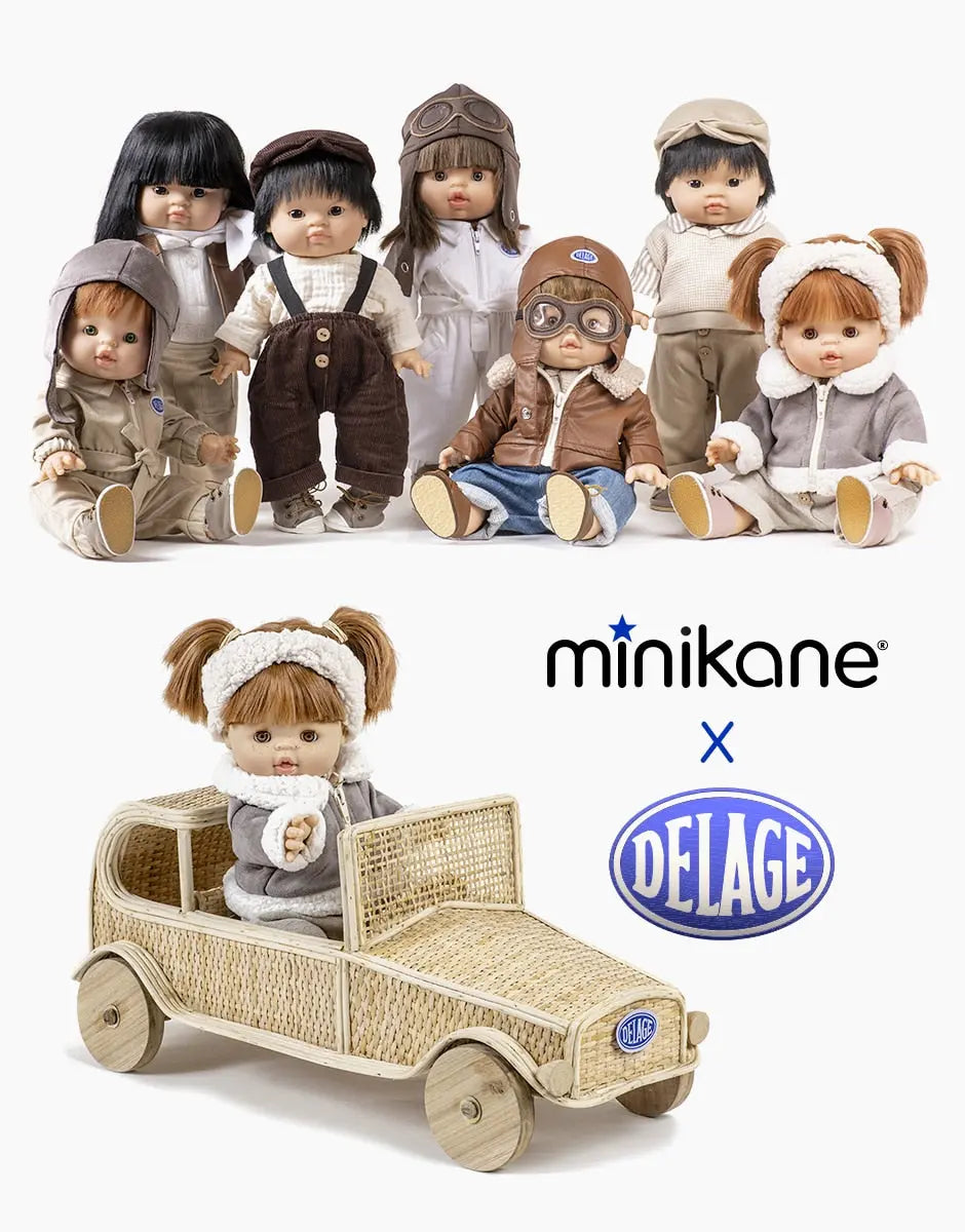Minikane X Delage Doll Outfit - Laurent Jumpsuit in Beige Gabardine  Minikane   